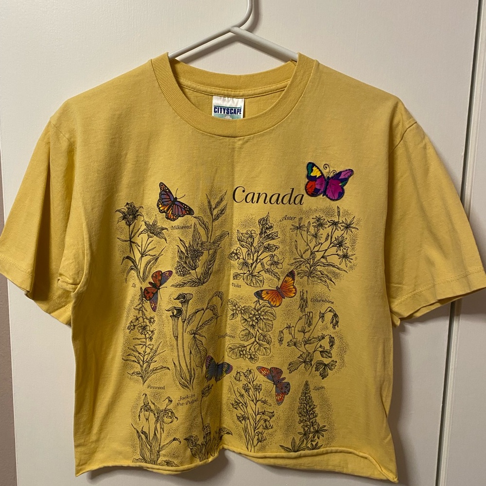 Vintage cropped wildflower Graphic T-Shirt